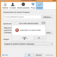 Comment utiliser un chemin réseau pour son dossier Dropbox