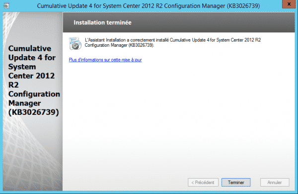 SCCM-Update-CU4-install-terminer