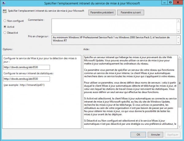 WSUS-GPO-specifier-emplacement