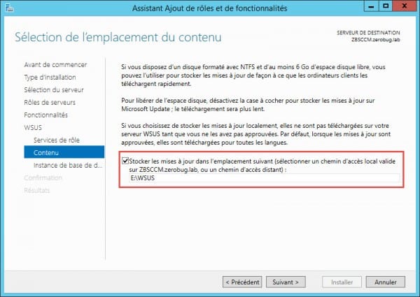 WSUS-SCCM-emplacement