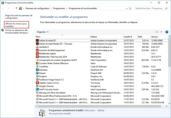 windows-10-Afficher-update-installees